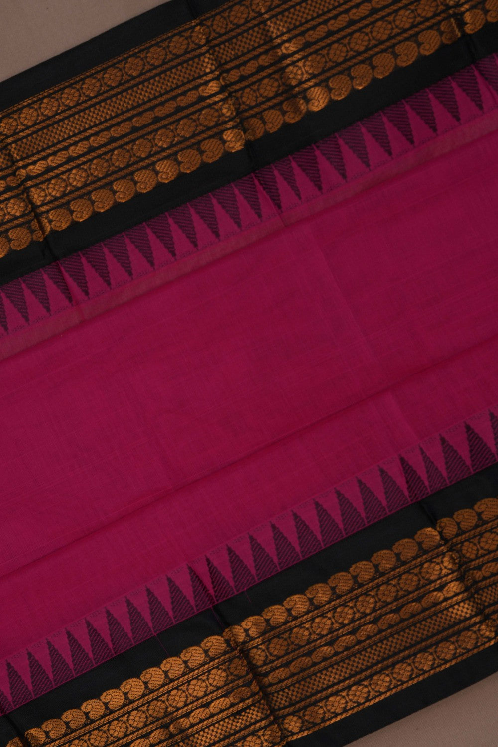 Image of Gadwal Cotton Pink Saree